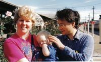With hubby and itty-bitty Robert at the Chattanooga Choo Choo.