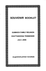Souvenir booklet from the Gumnick Family Reunion in Chattanooga, Tennessee, July 2006