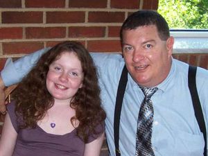 Becky with some old guy at the Gumnick-Jones Wedding reception.