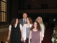 John, Lori, Sarah, Emily, Becky at wedding, July 2006