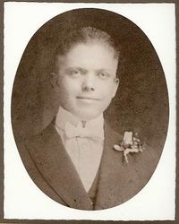 On his wedding day